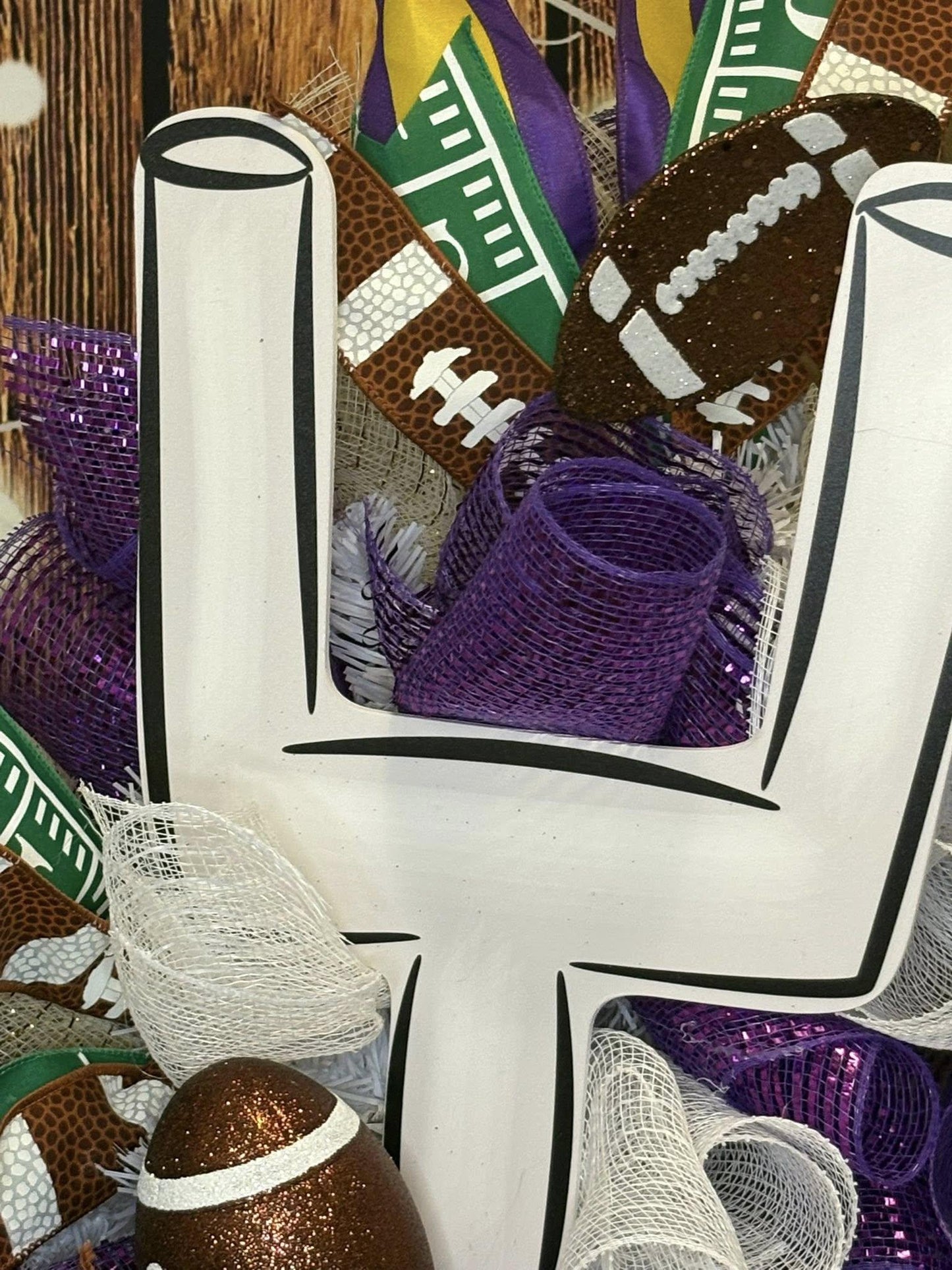 Purple Pirate Football Wreath