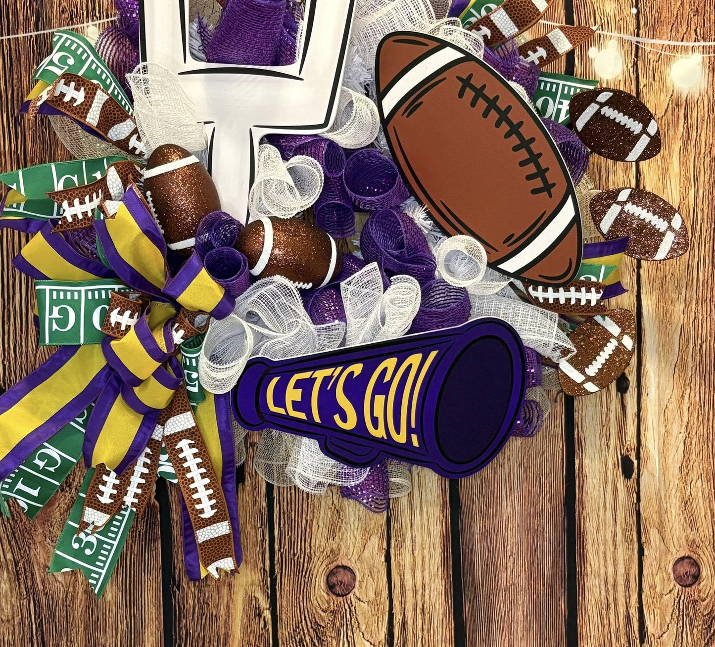 Purple Pirate Football Wreath