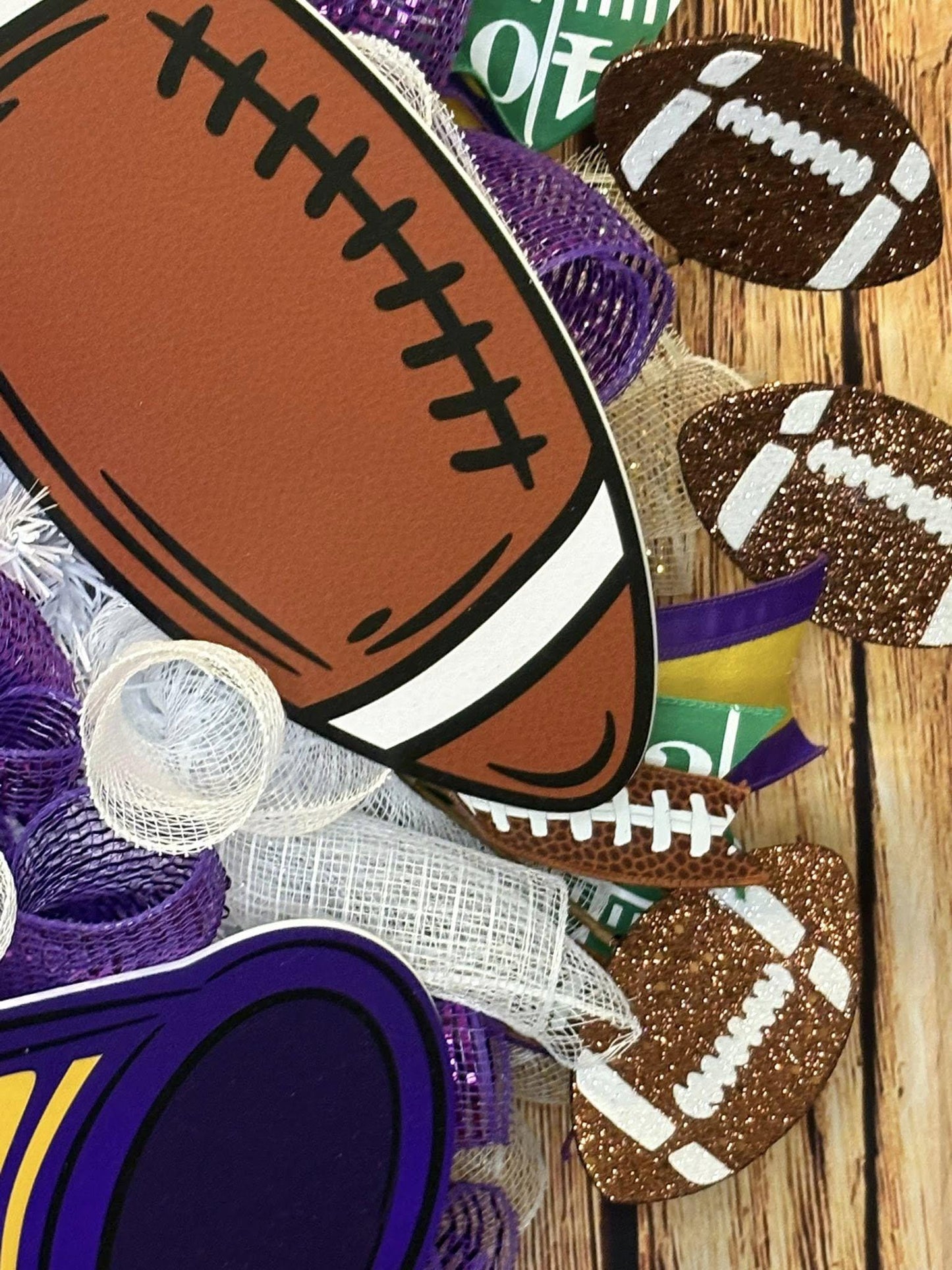 Purple Pirate Football Wreath