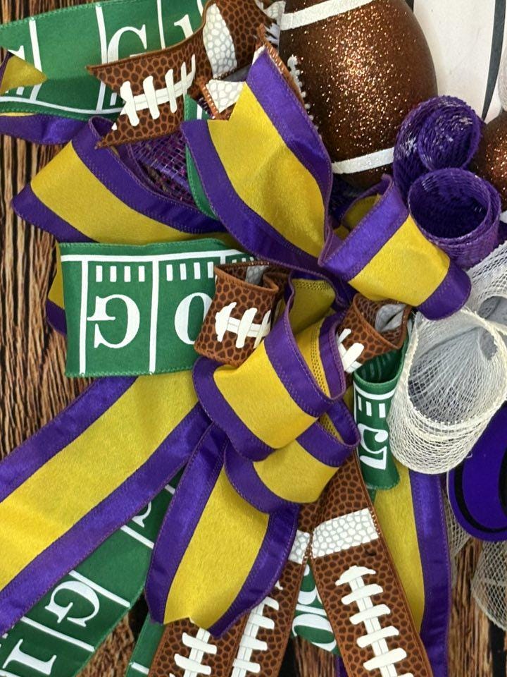 Purple Pirate Football Wreath