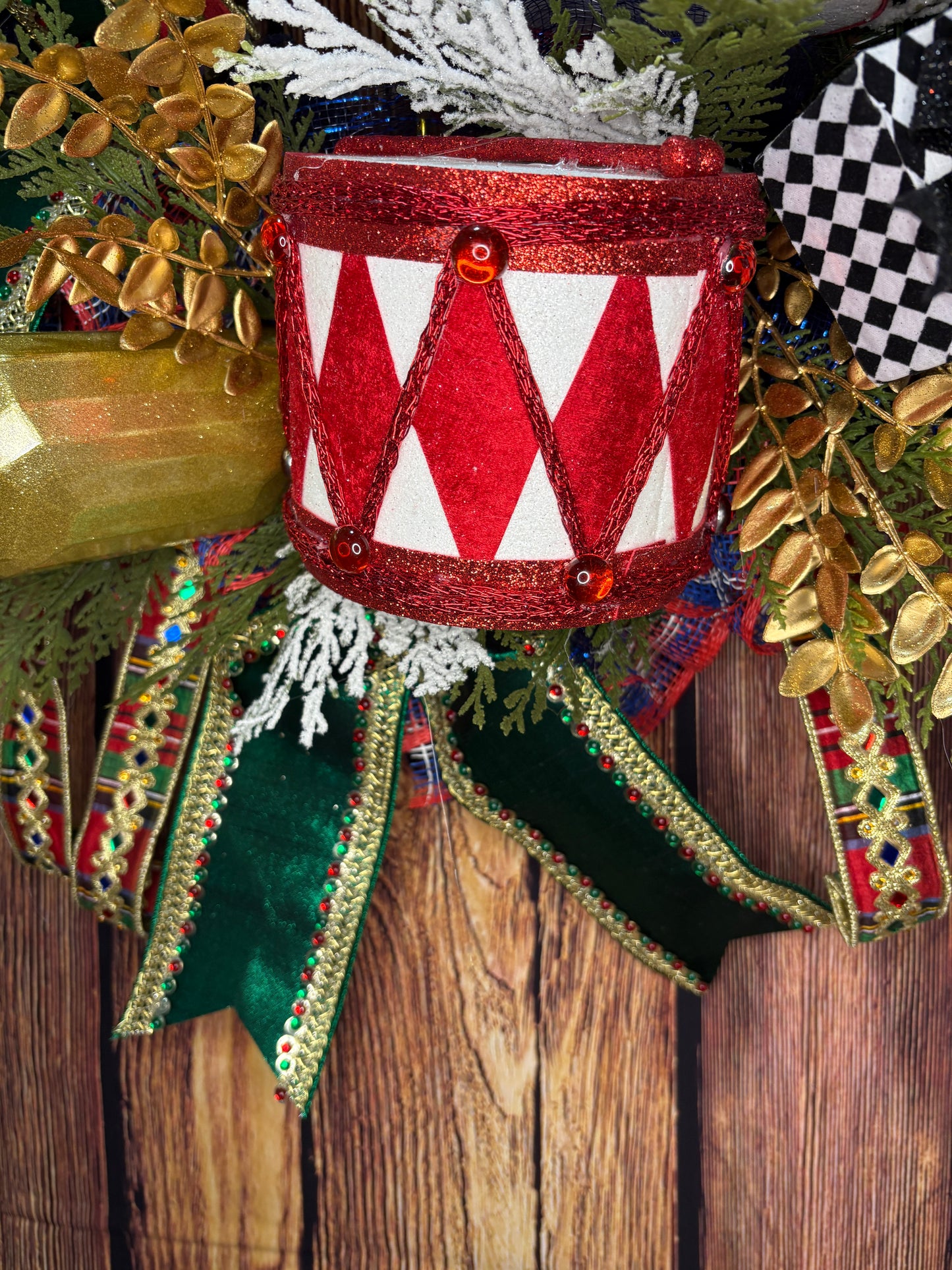 Handmade Nutcracker-Themed Christmas Wreath