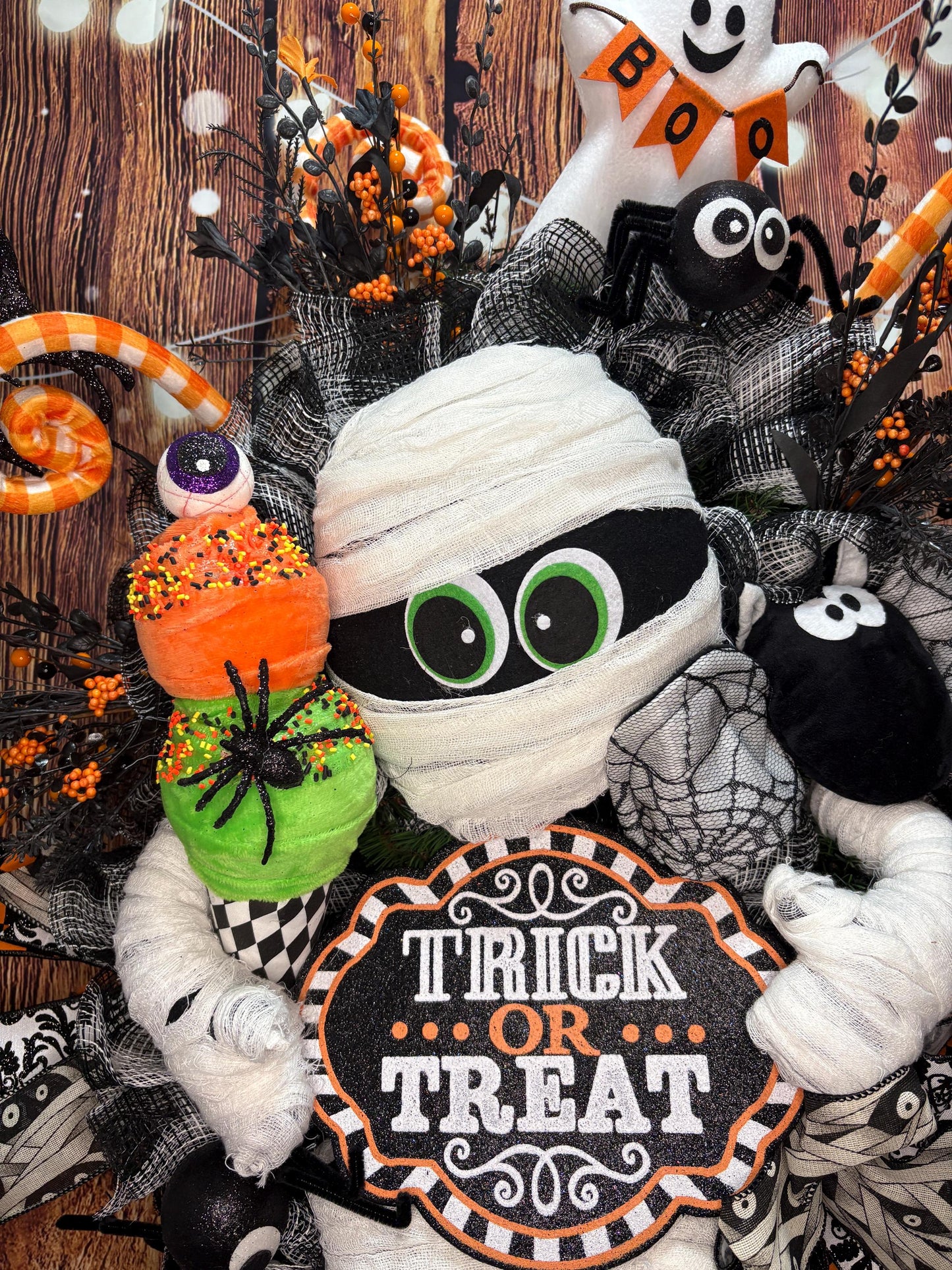 Spooky Cute Mummy Wreath