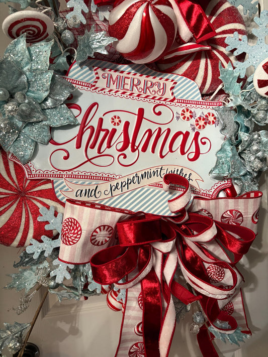 Peppermint Christmas Wreath