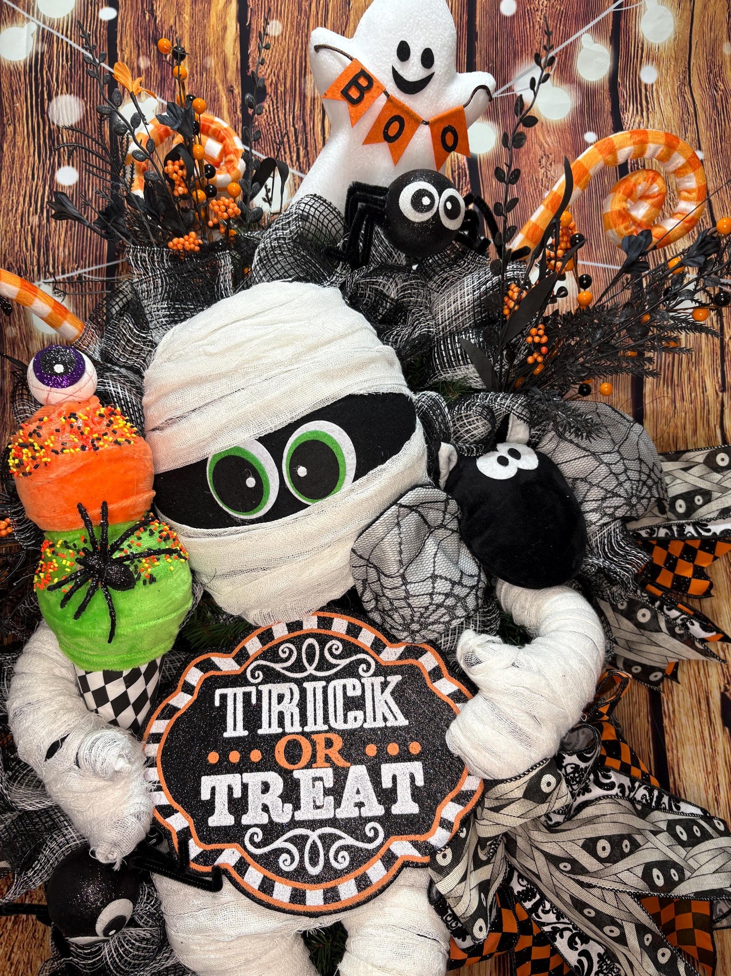 Spooky Cute Mummy Wreath