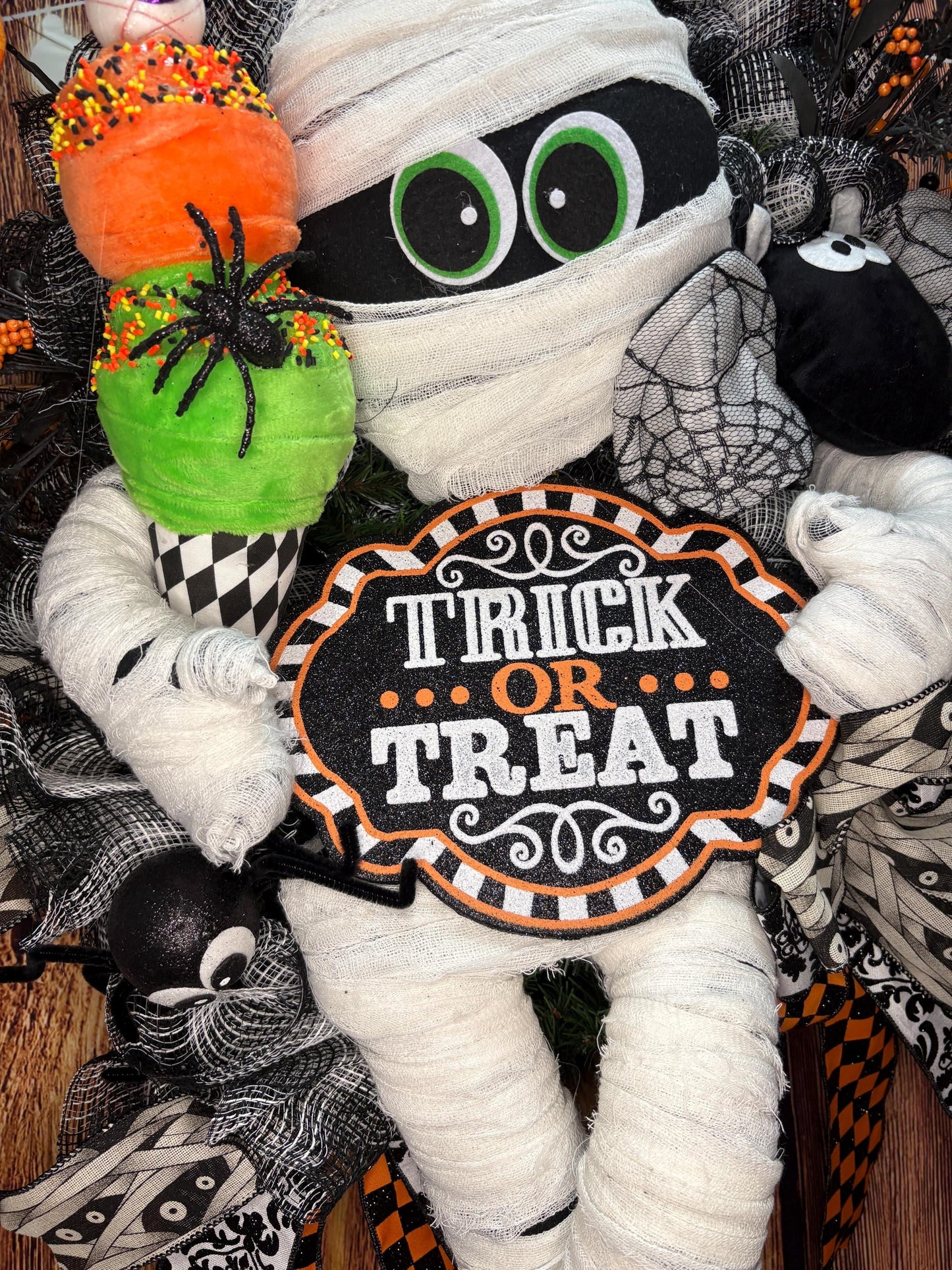 Spooky Cute Mummy Wreath