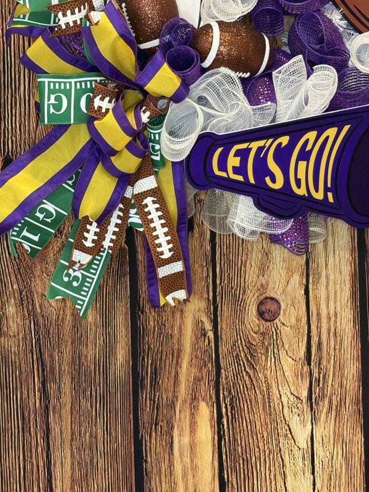 Purple Pirate Football Wreath
