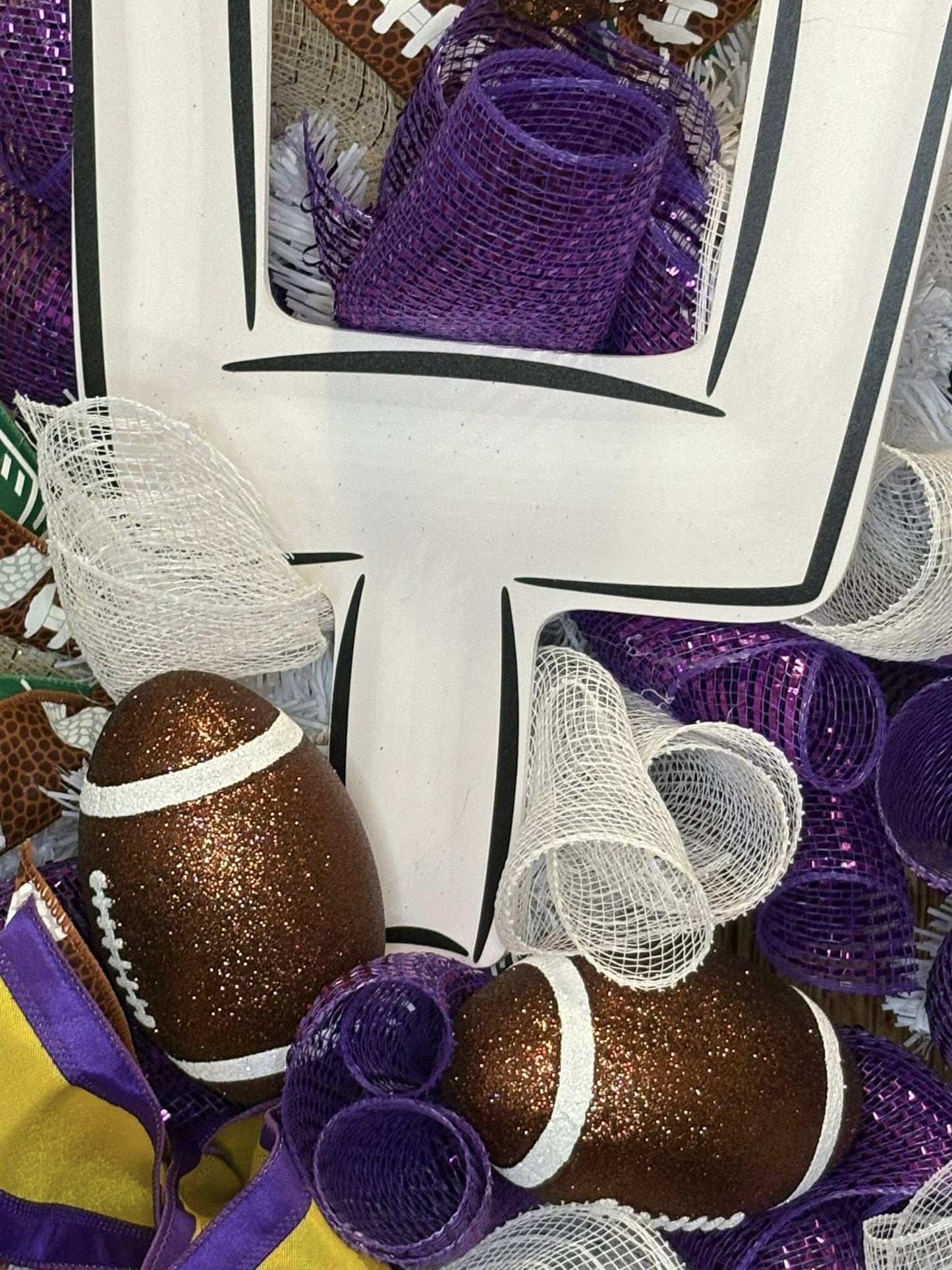 Purple Pirate Football Wreath