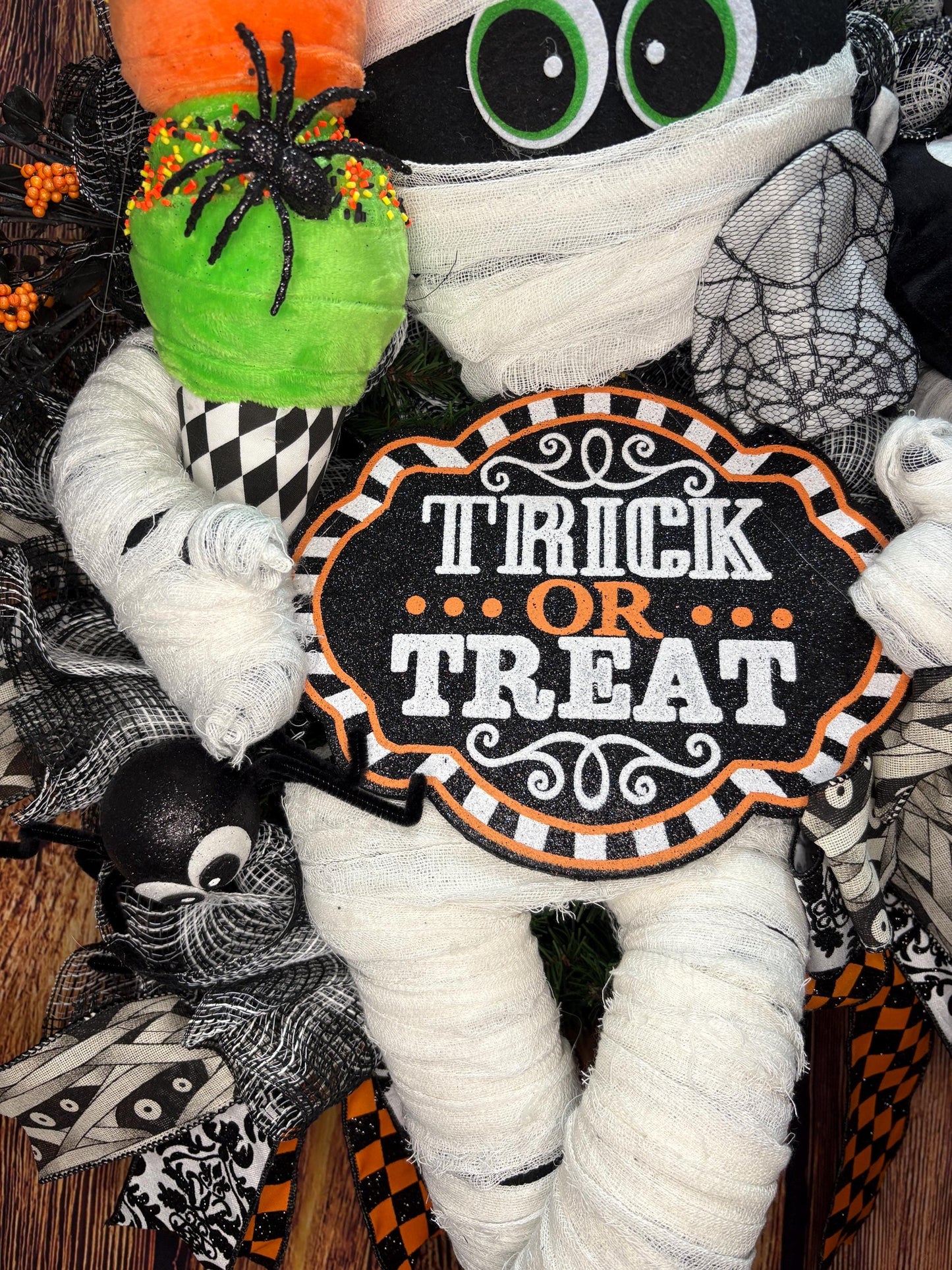 Spooky Cute Mummy Wreath