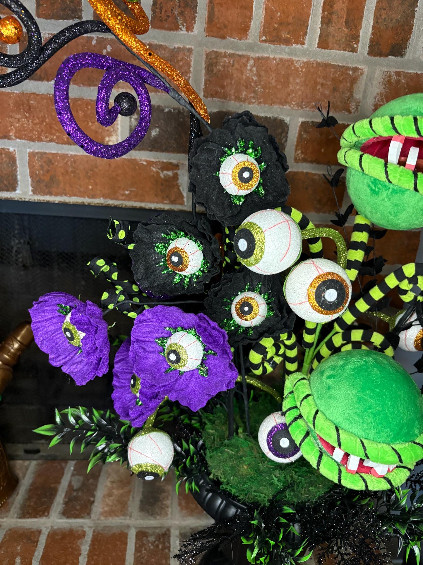 Spooky Eyeball and Carnivorous Plant Arrangement