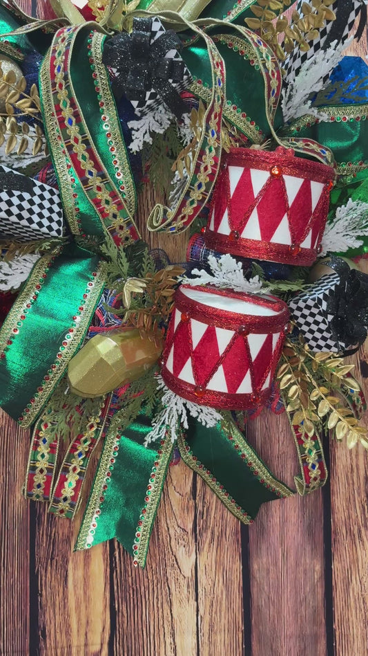 Handmade Nutcracker-Themed Christmas Wreath